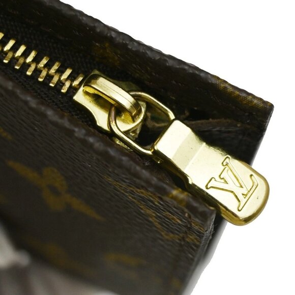 LOUIS VUITTON Logo BUCKET PM Pouch Bag Monogram Leather Brown - Picture 10 of 16